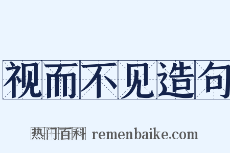 视而不见造句是什么意思的图片